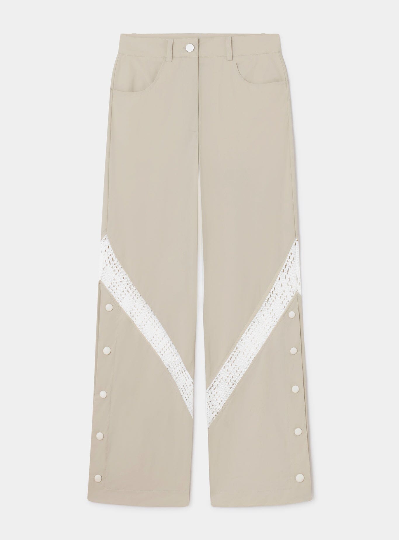 ELLIE BEIGE RELAXED CUT-OUT PANTS