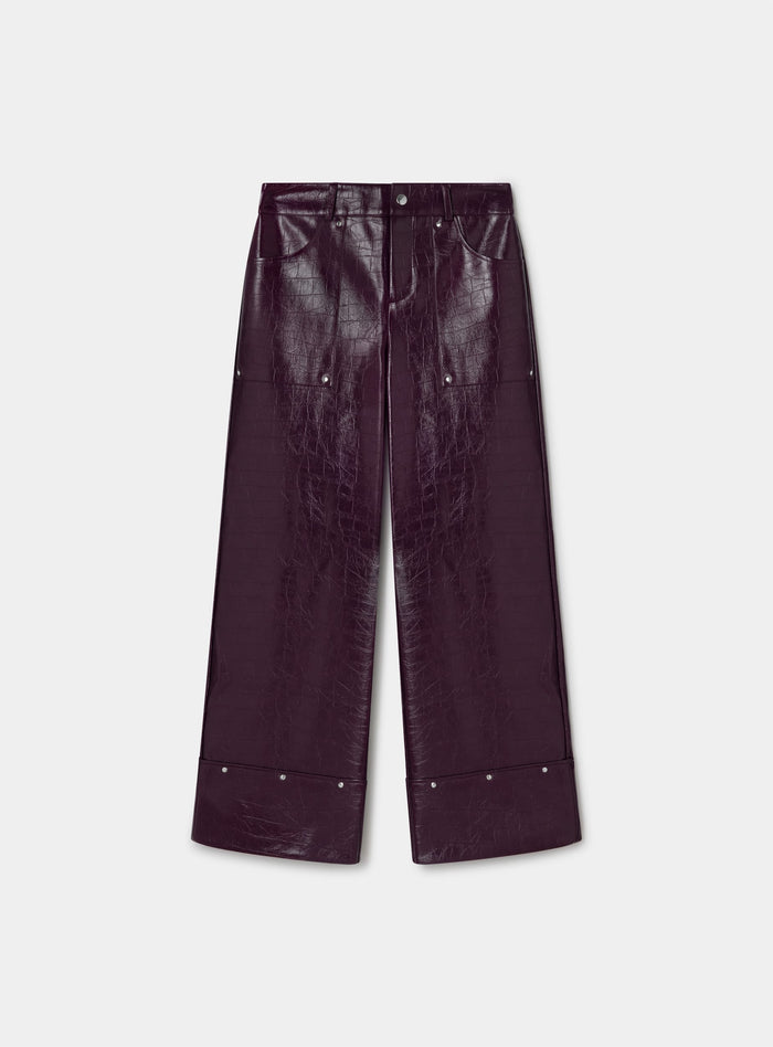 ELWYN BURGUNDY TEXTURED PANTS