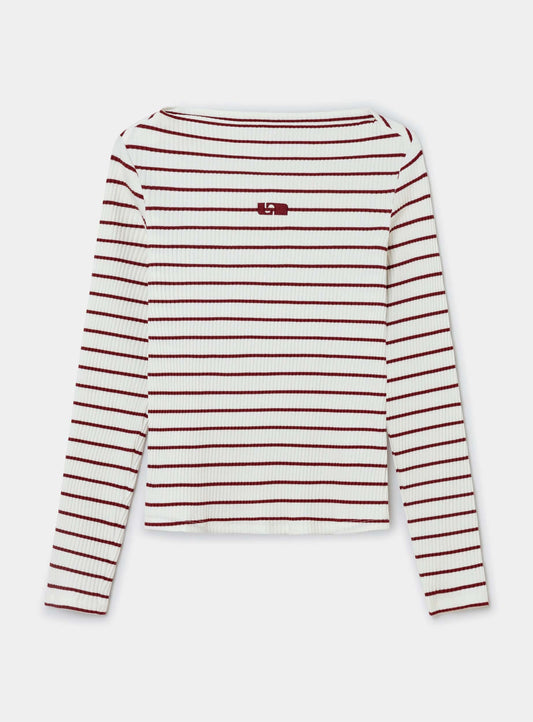 EMORY RED STRIPED LONG SLEEVE T-SHIRT