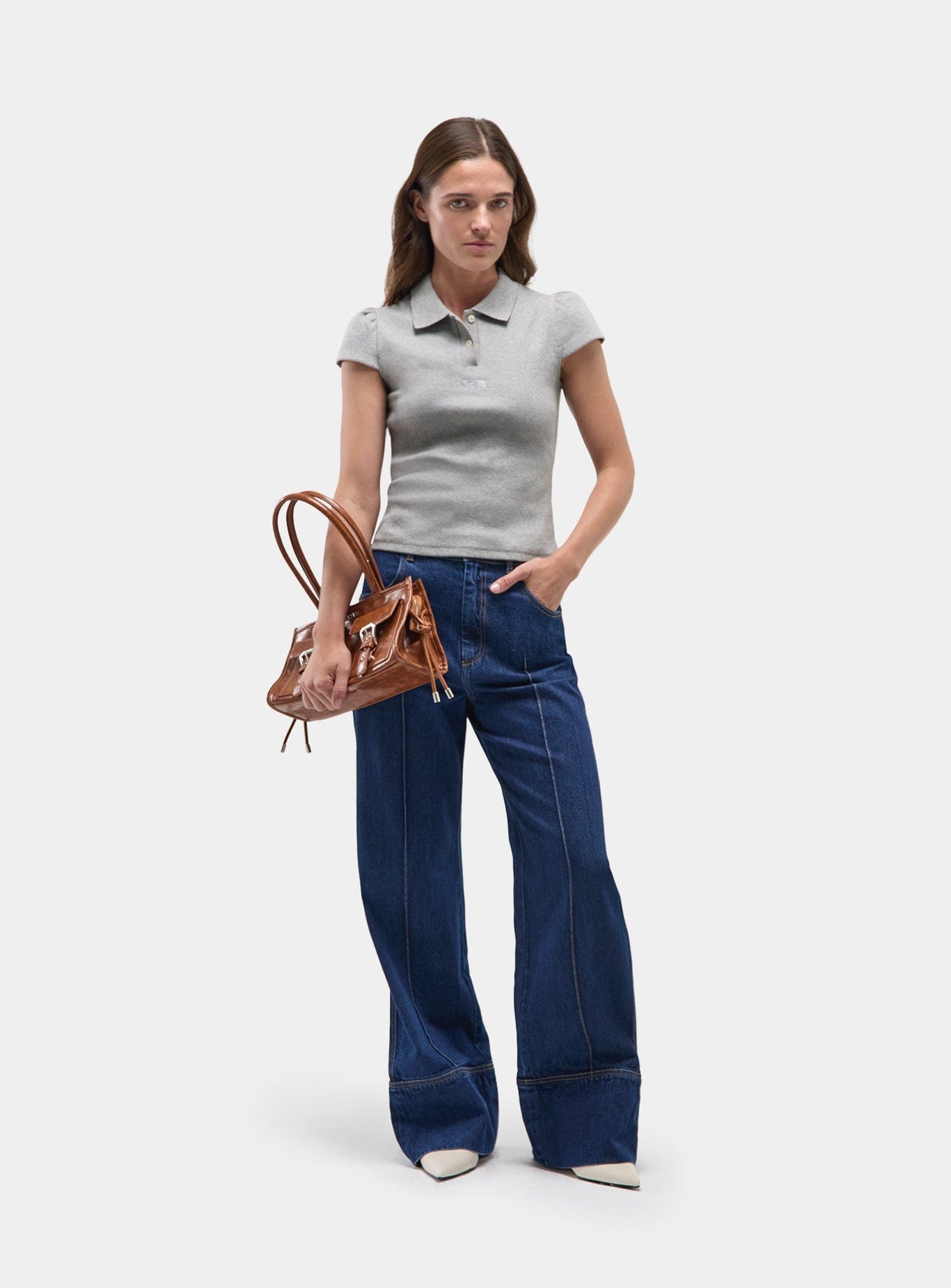 ERYA GREY POLO T-SHIRT