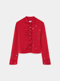 FIA RED BUTTONED CARDIGAN
