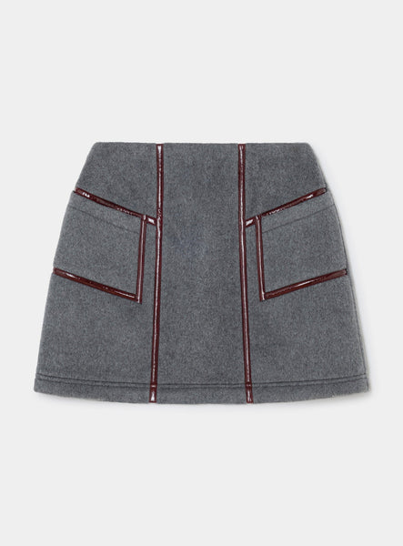 FREY フレイDOUBLE POCKET SKIRT/Iron gr Frankie Grey Short Skirt | LAAGAM