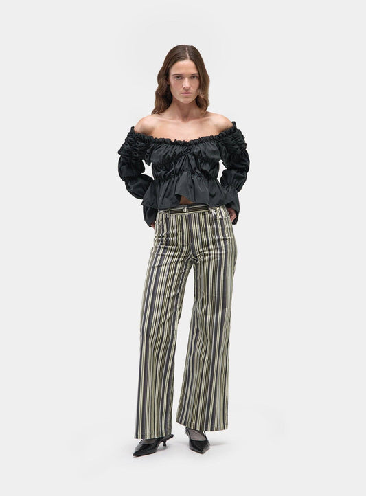 HOLLY CORDUROY GREY STRIPED PANTS