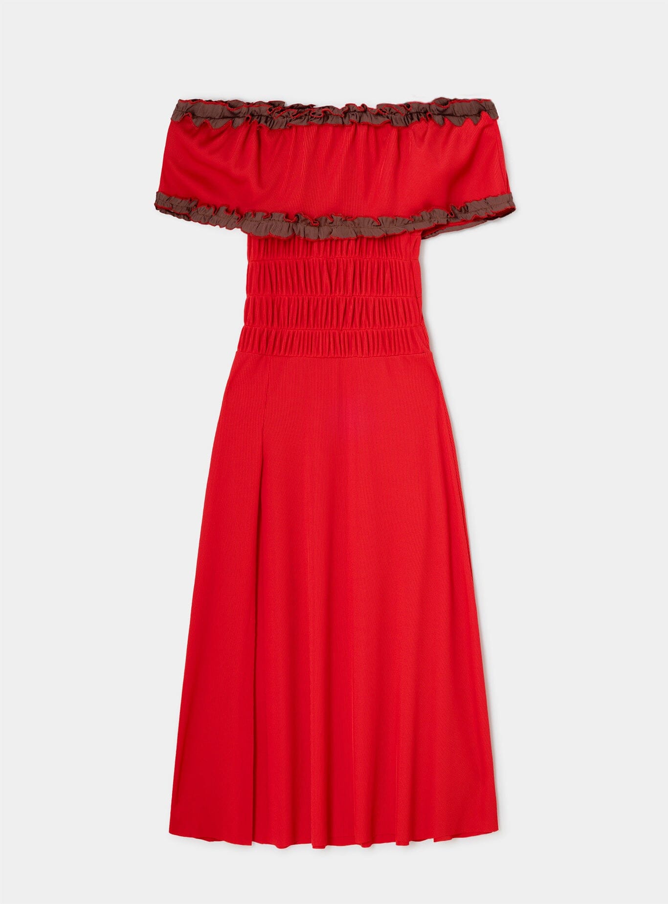 JADE RED JERSEY MIDI DRESS