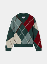 LAUFEY GREEN CHECKED KNIT