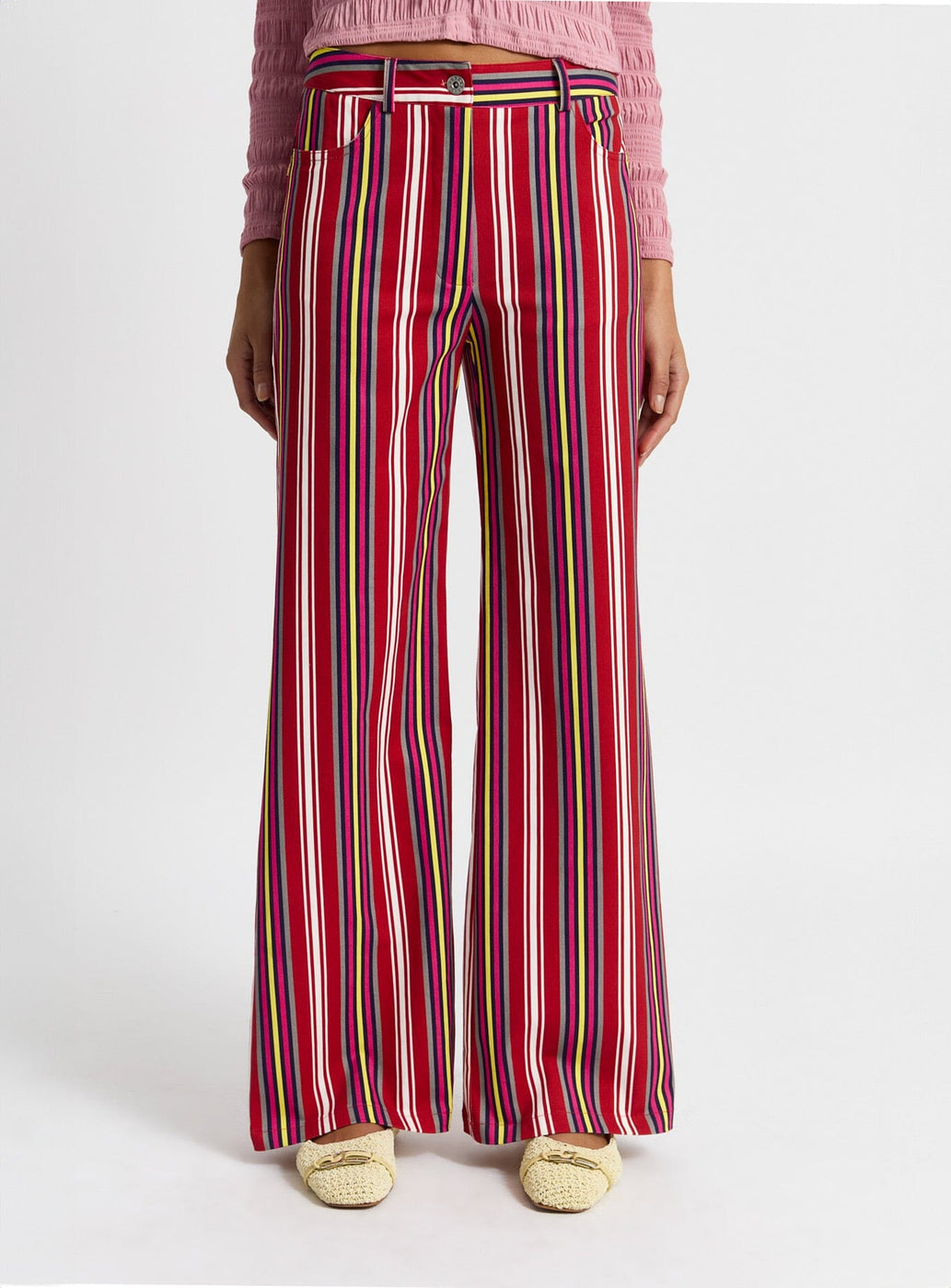 LEROY RED STRIPED TWILL PANTS