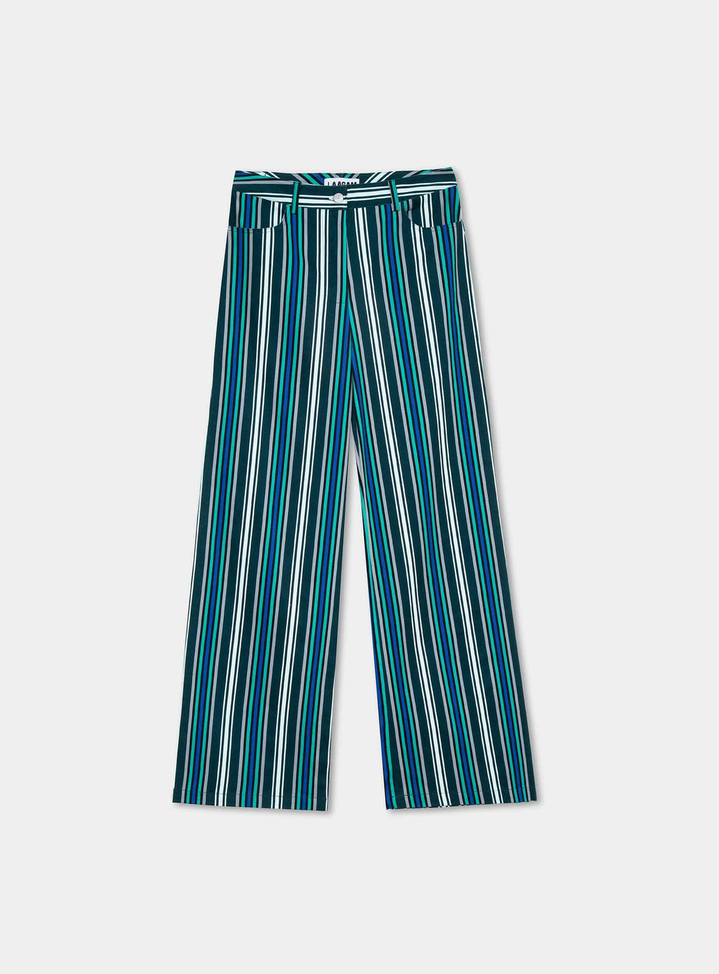 LEROY TEAL GREEN STRIPED TWILL PANTS