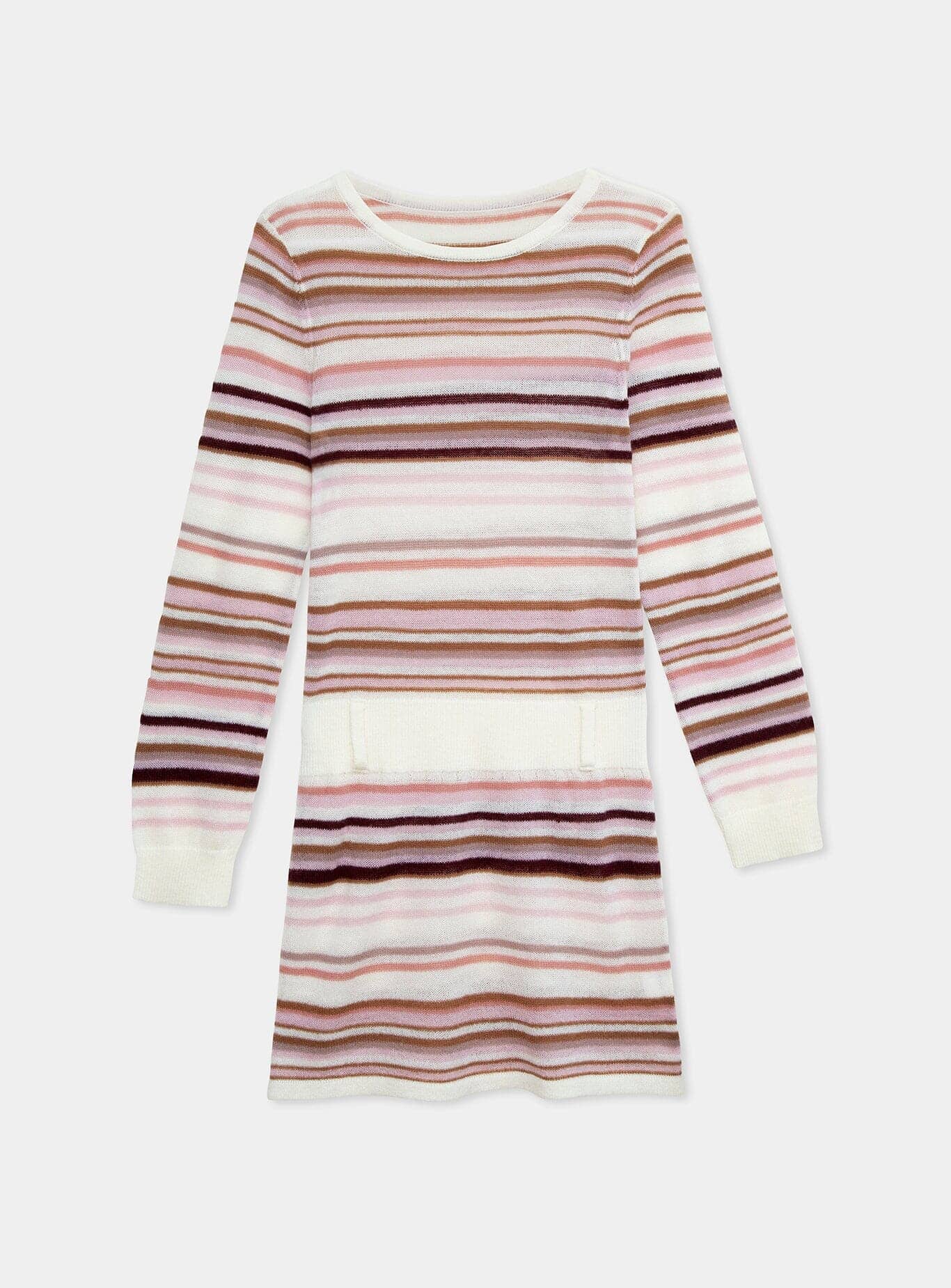 ONIRA ECRU STRIPED SHORT DRESS