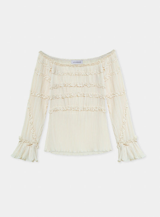 PETRA ECRU TEXTURED BLOUSE