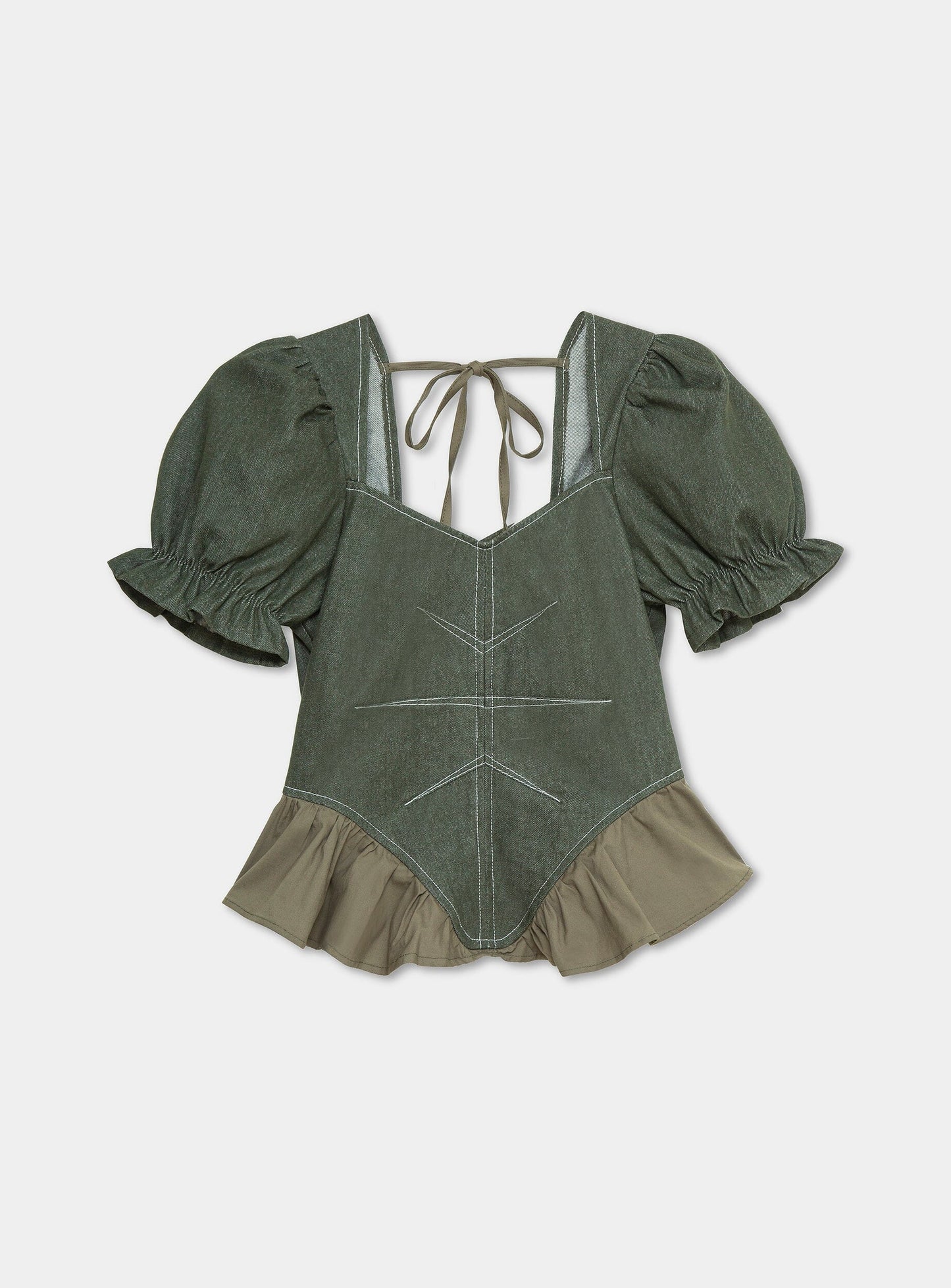 REGINA KHAKI PUFF SLEEVE BLOUSE