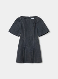 ROSETTE GREY SHORT DRESS