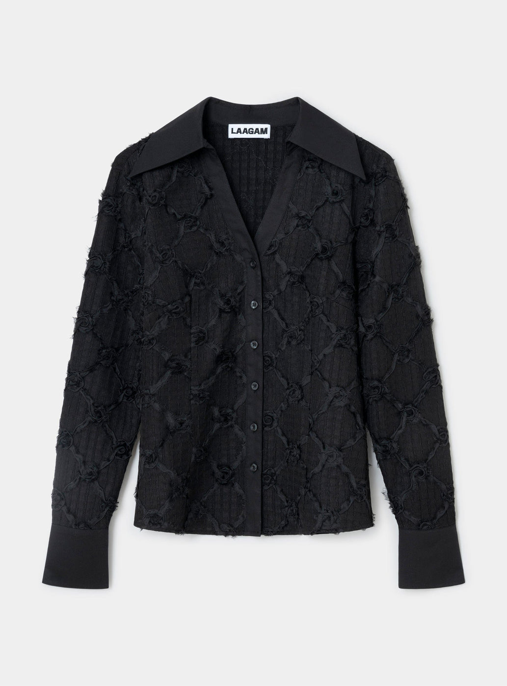 SALLY BLACK TEXTURED SHIRT