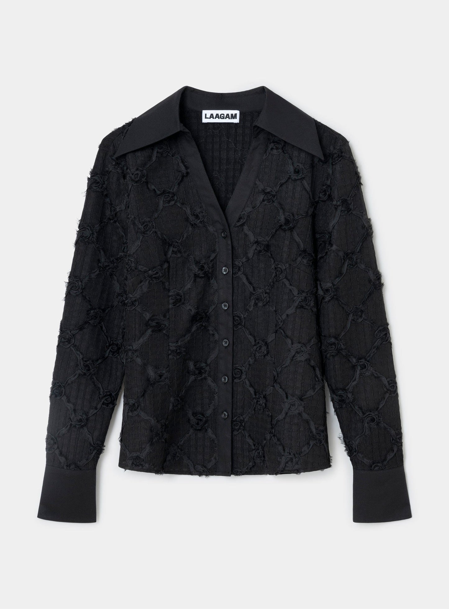 SALLY BLACK TEXTURED SHIRT