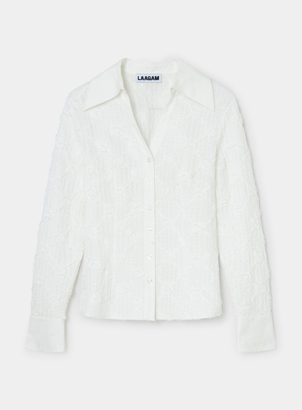 SALLY WHITE TEXTURED SHIRT