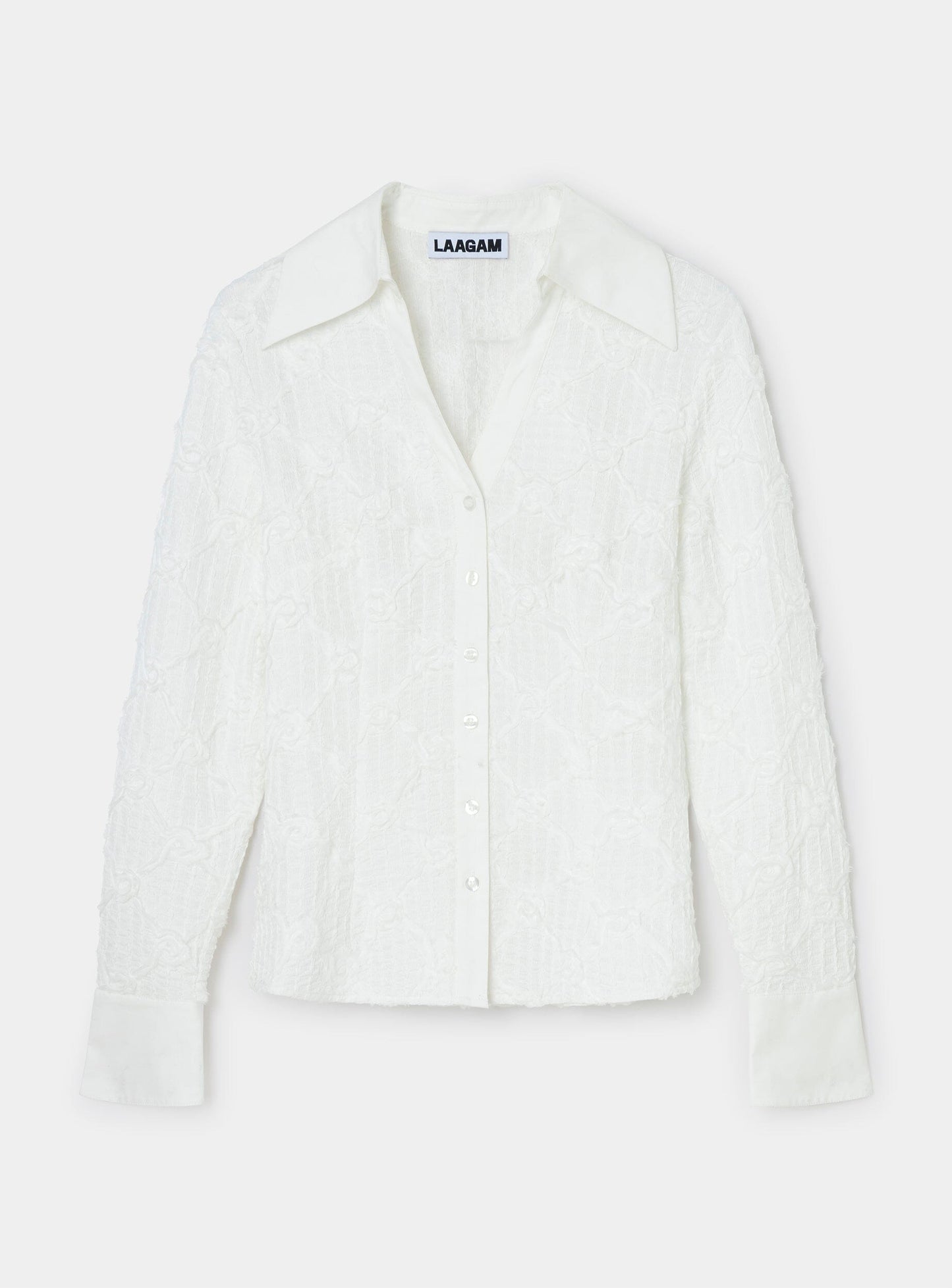 SALLY WHITE TEXTURED SHIRT