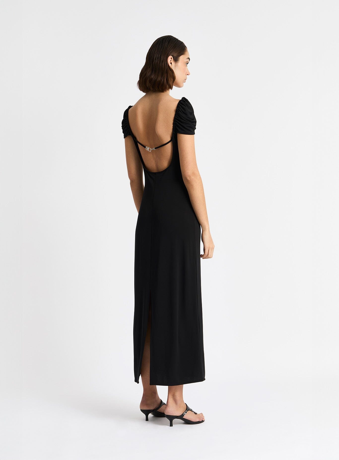 SIA BLACK JERSEY MIDI DRESS