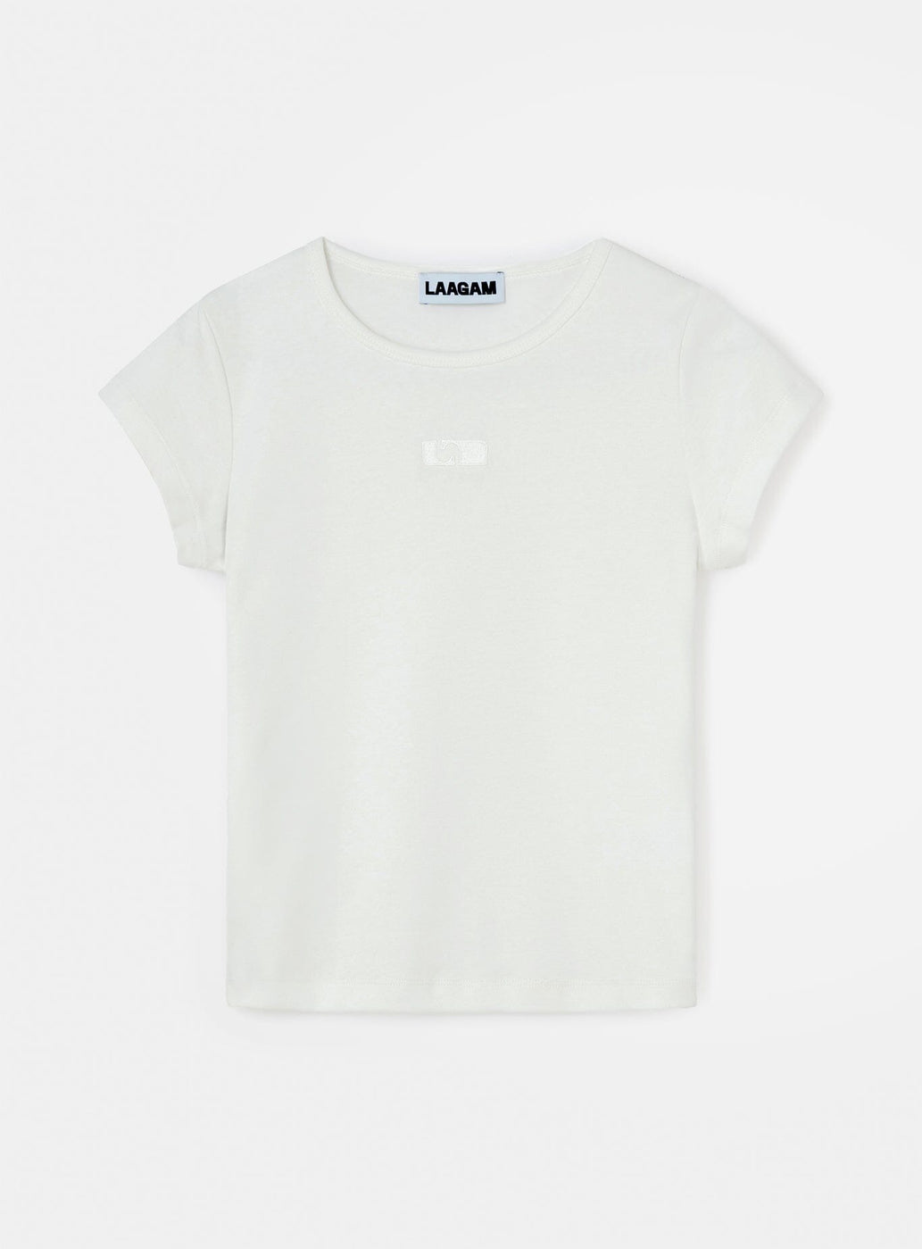 WHITE EMBROIDERED LOGO T-SHIRT