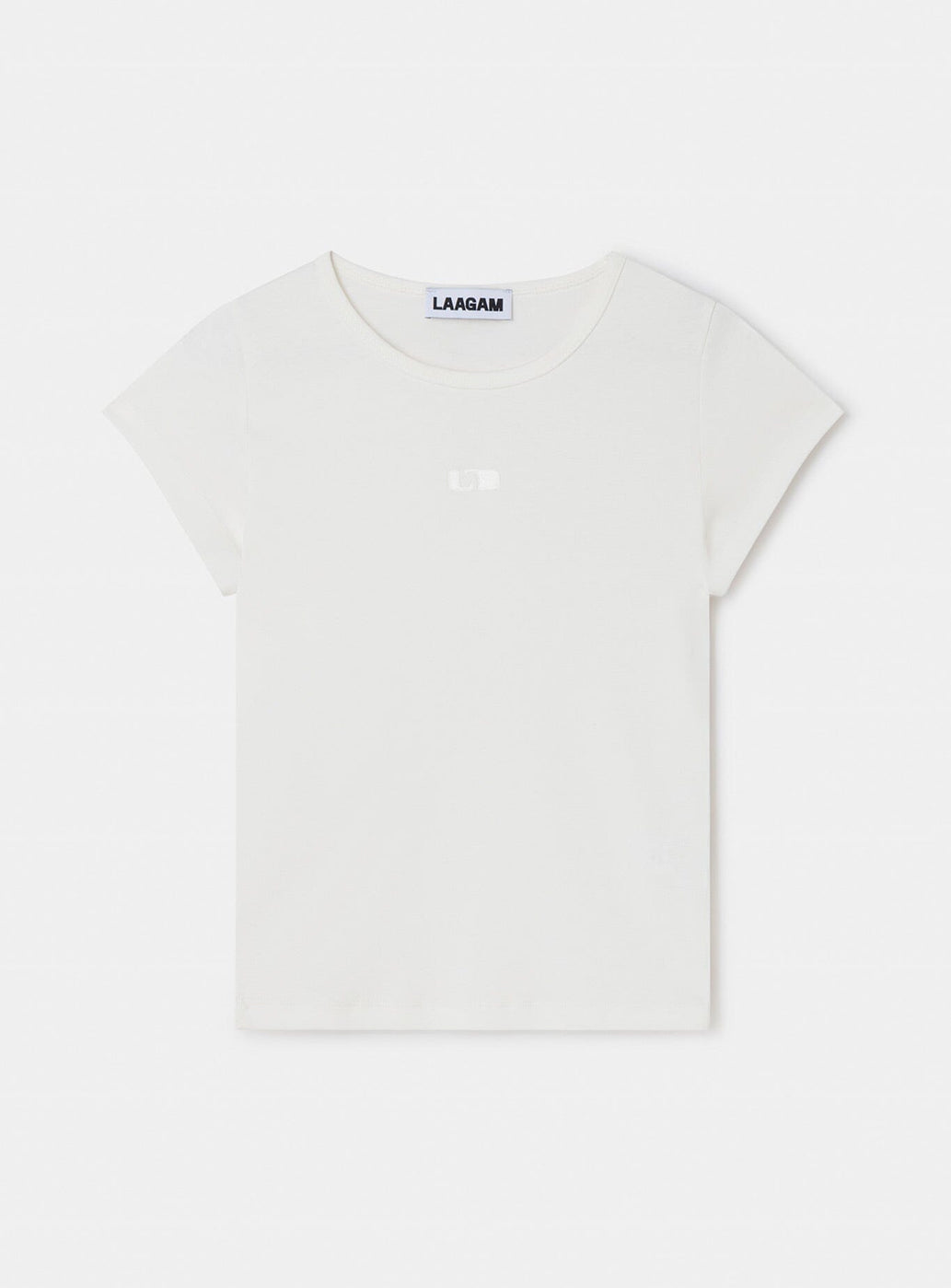 WHITE EMBROIDERED LOGO T-SHIRT