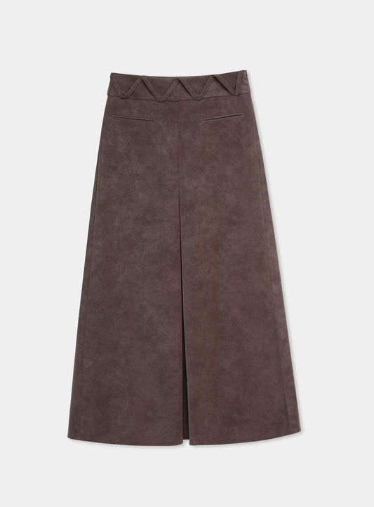 ZINNIA BROWN MIDI SKIRT