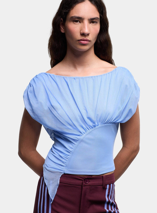 GEMINI BLUE DRAPED TOP