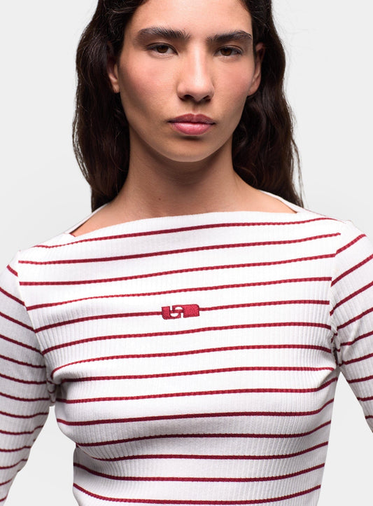 EMORY RED STRIPED LONG SLEEVE T-SHIRT