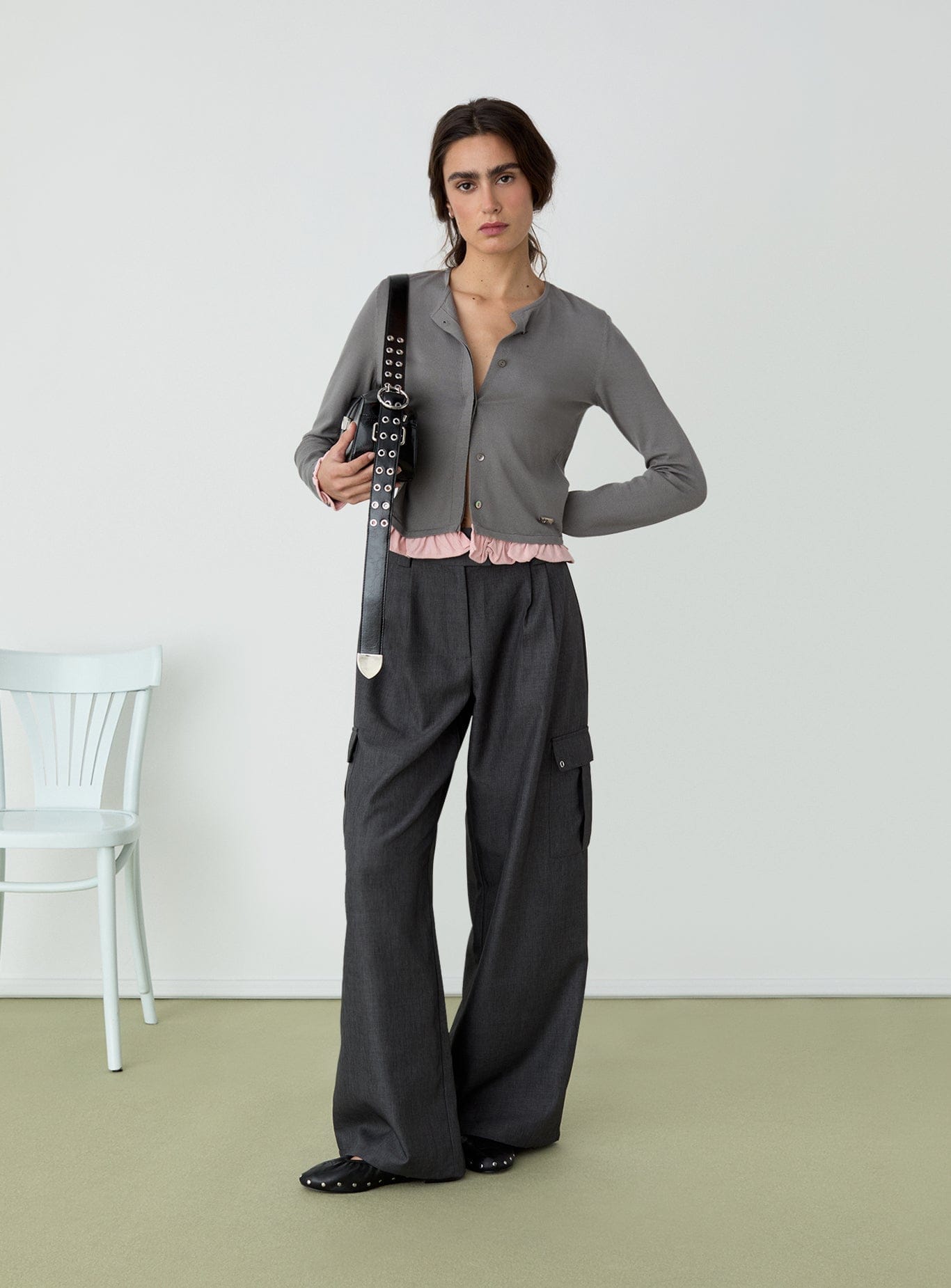 CAMELIA GREY KNITTED TOP