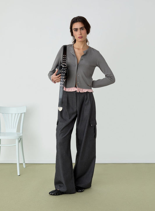 CAMELIA GREY KNITTED TOP