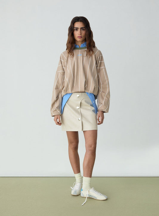 KELLY BEIGE STRIPED SWEATSHIRT