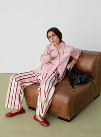 LEROY PINK STRIPED TWILL PANTS