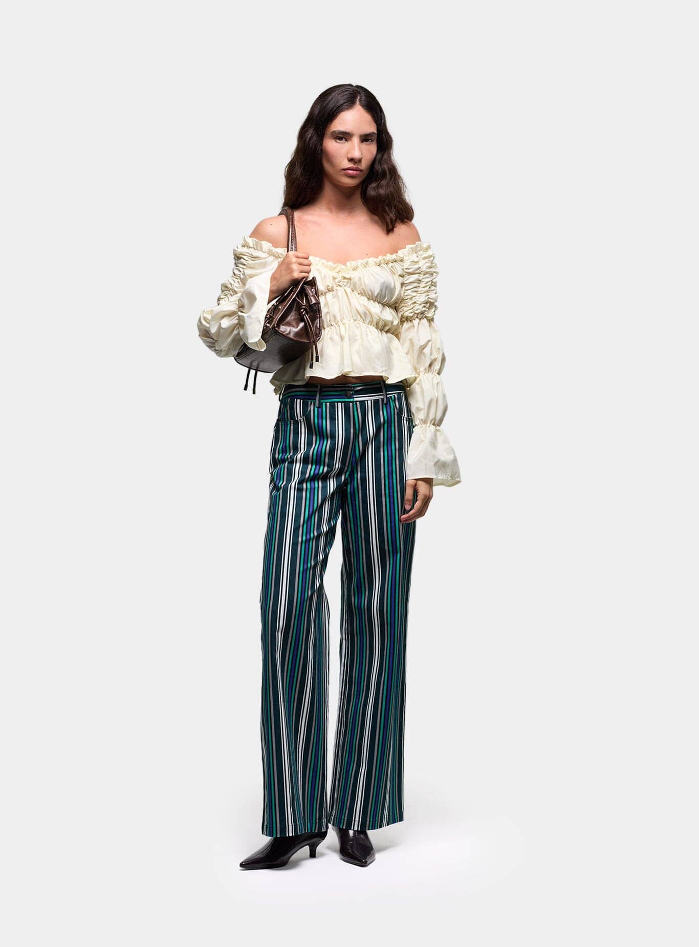 SADIE ECRU RUCHED BLOUSE