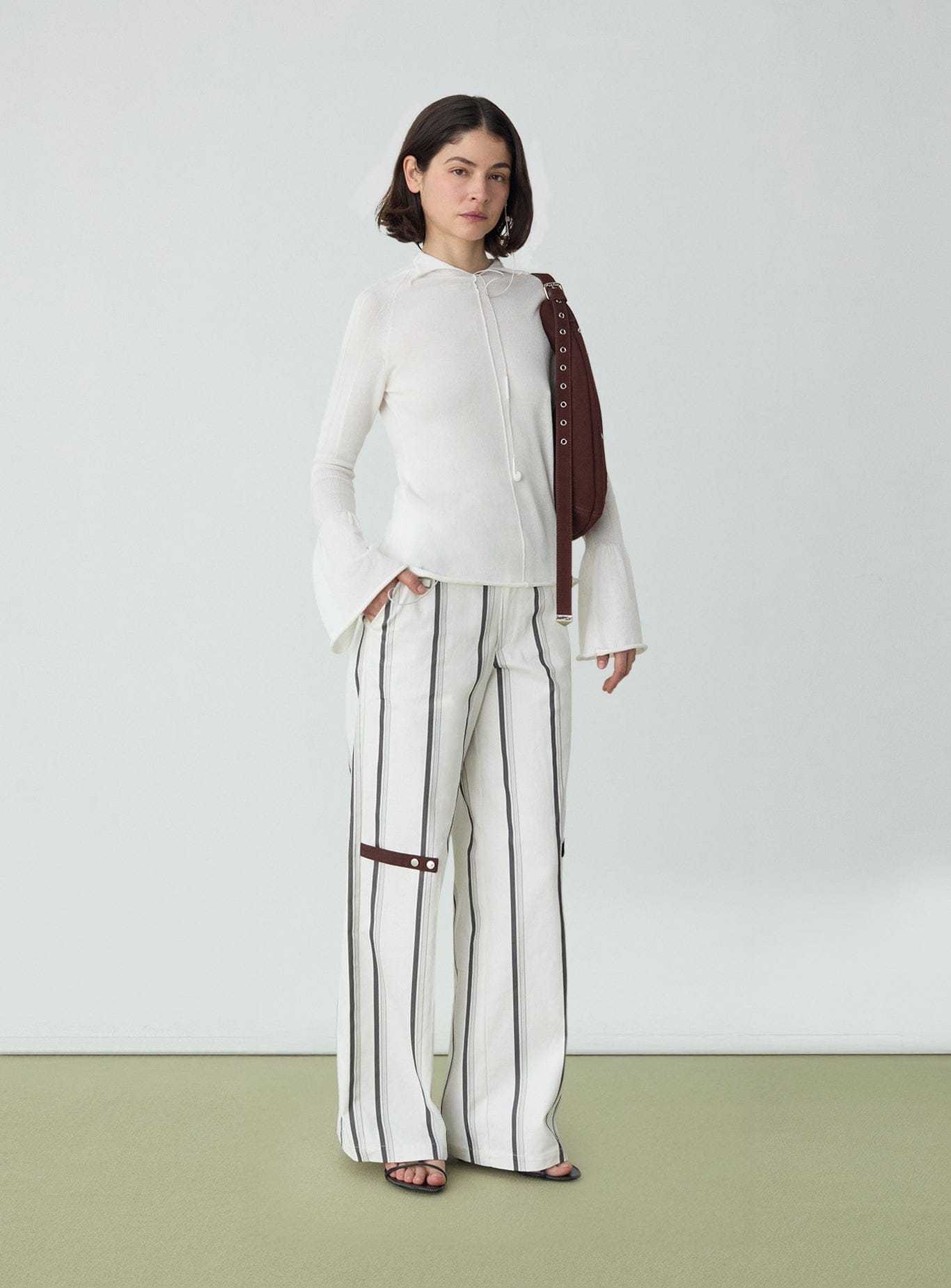 VELIA WHITE STRIPED PANTS