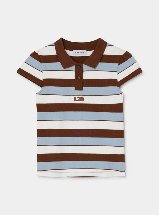 ERYA BLUE STRIPED POLO T-SHIRT