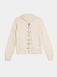FLORANA ECRU ZIPPER KNITTED SWEATSHIRT