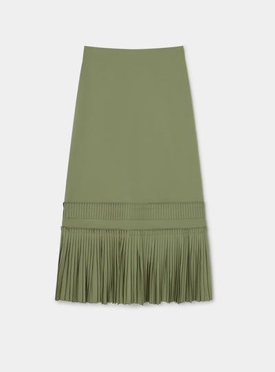 LEAH KHAKI MIDI SKIRT