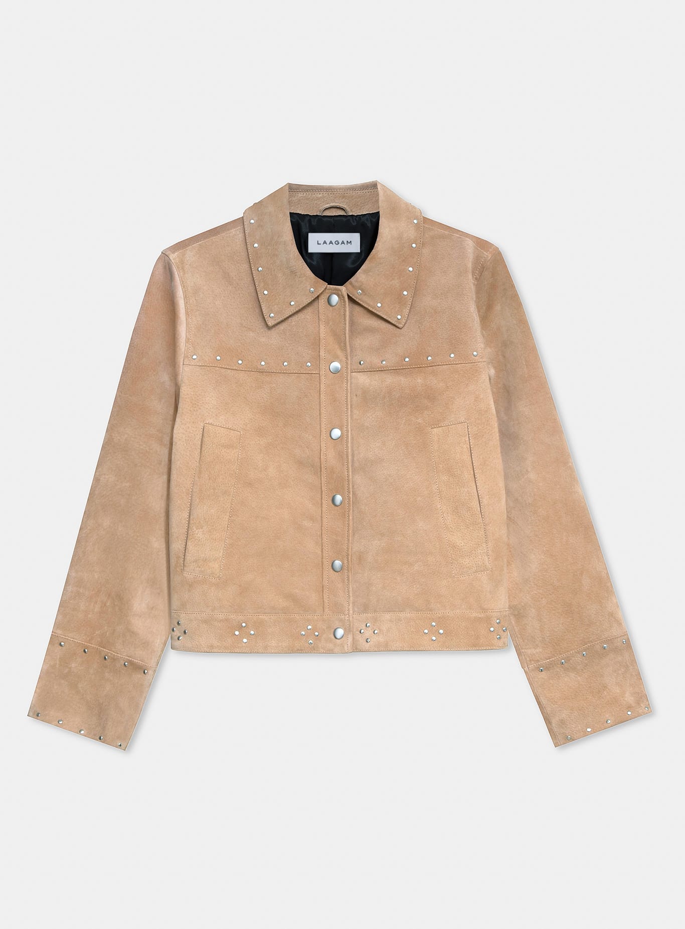 Luana Real Suede Taupe Jacket | LAAGAM