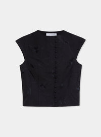 MELANI BLACK ASYMMETRIC BLOUSE