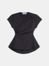 RAVEN BLACK ASYMMETRIC BLOUSE