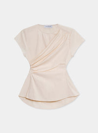 RAVEN WHITE ASYMMETRIC BLOUSE