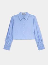 ROXANE BLUE RUCHED SHIRT