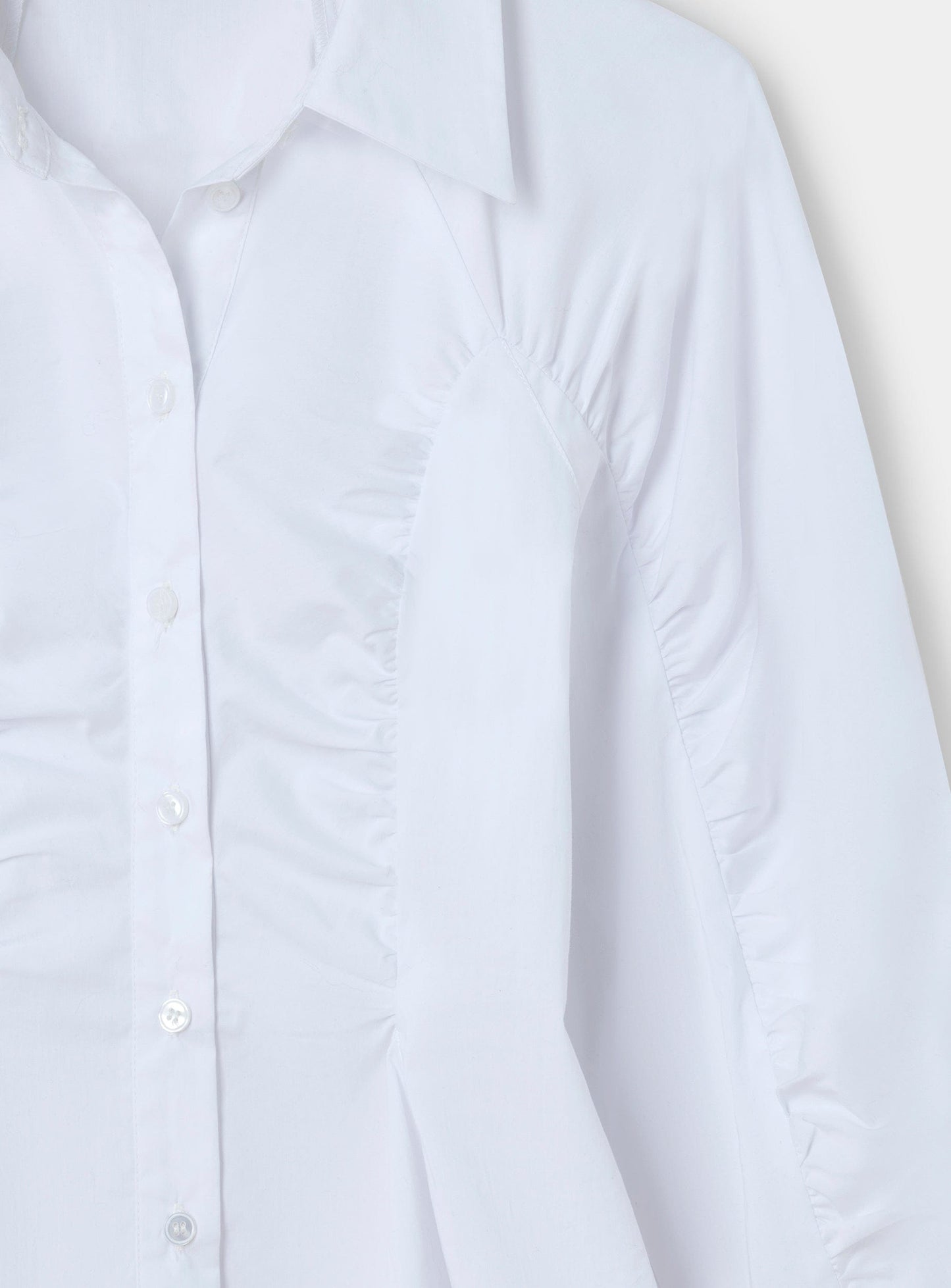 BELLEVILLE WHITE RUCHED SHIRT