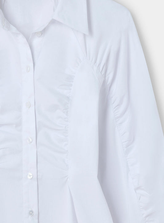 BELLEVILLE WHITE RUCHED SHIRT