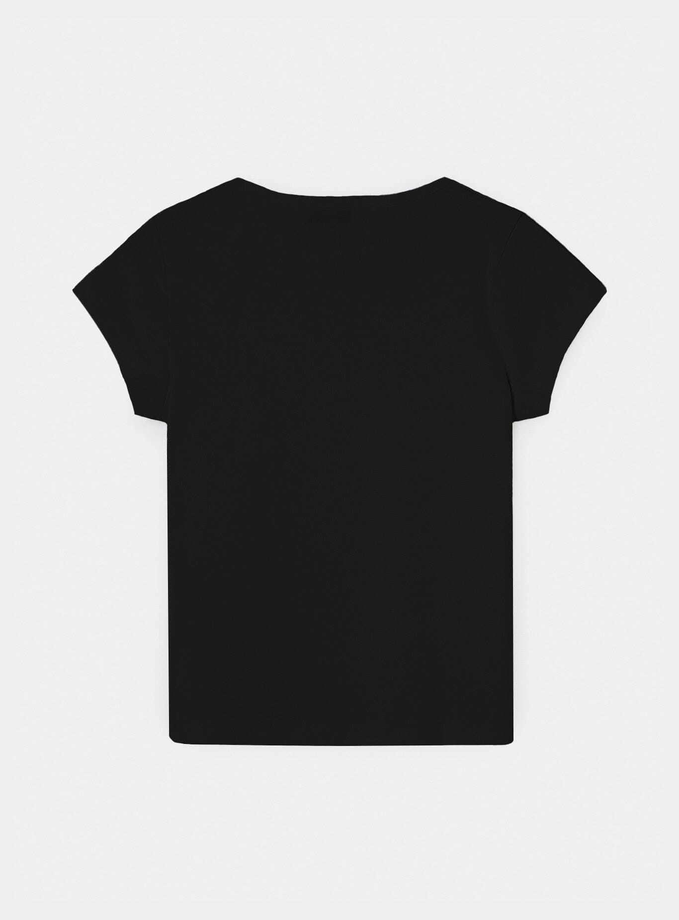 BLACK EMBROIDERED LOGO T-SHIRT