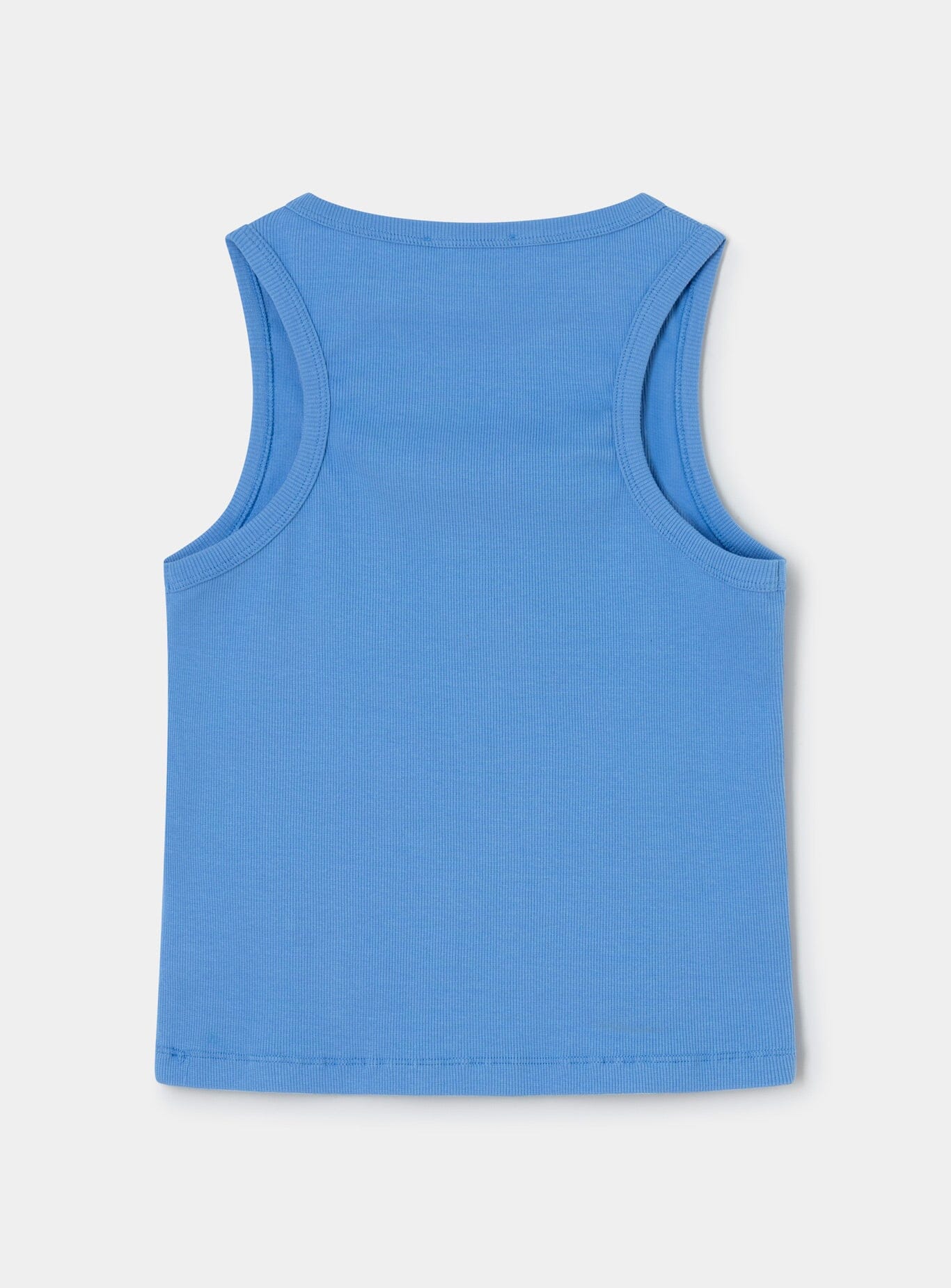 BLUE EMBROIDERED LOGO TANK TOP