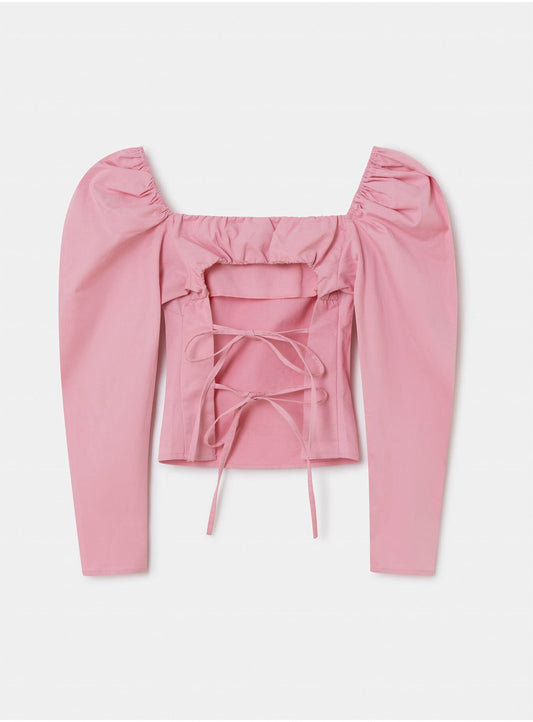BRIGITTE PINK PUFF SLEEVE BLOUSE