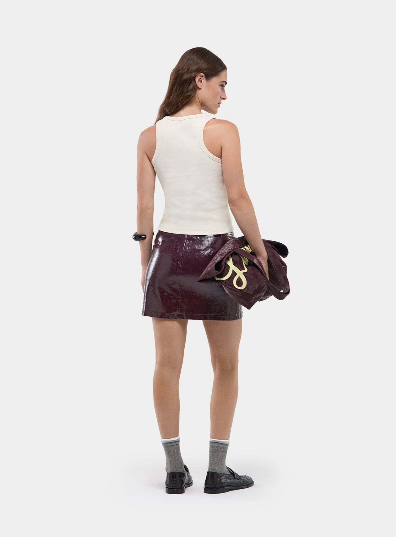 LENA PLUM SHORT SKIRT