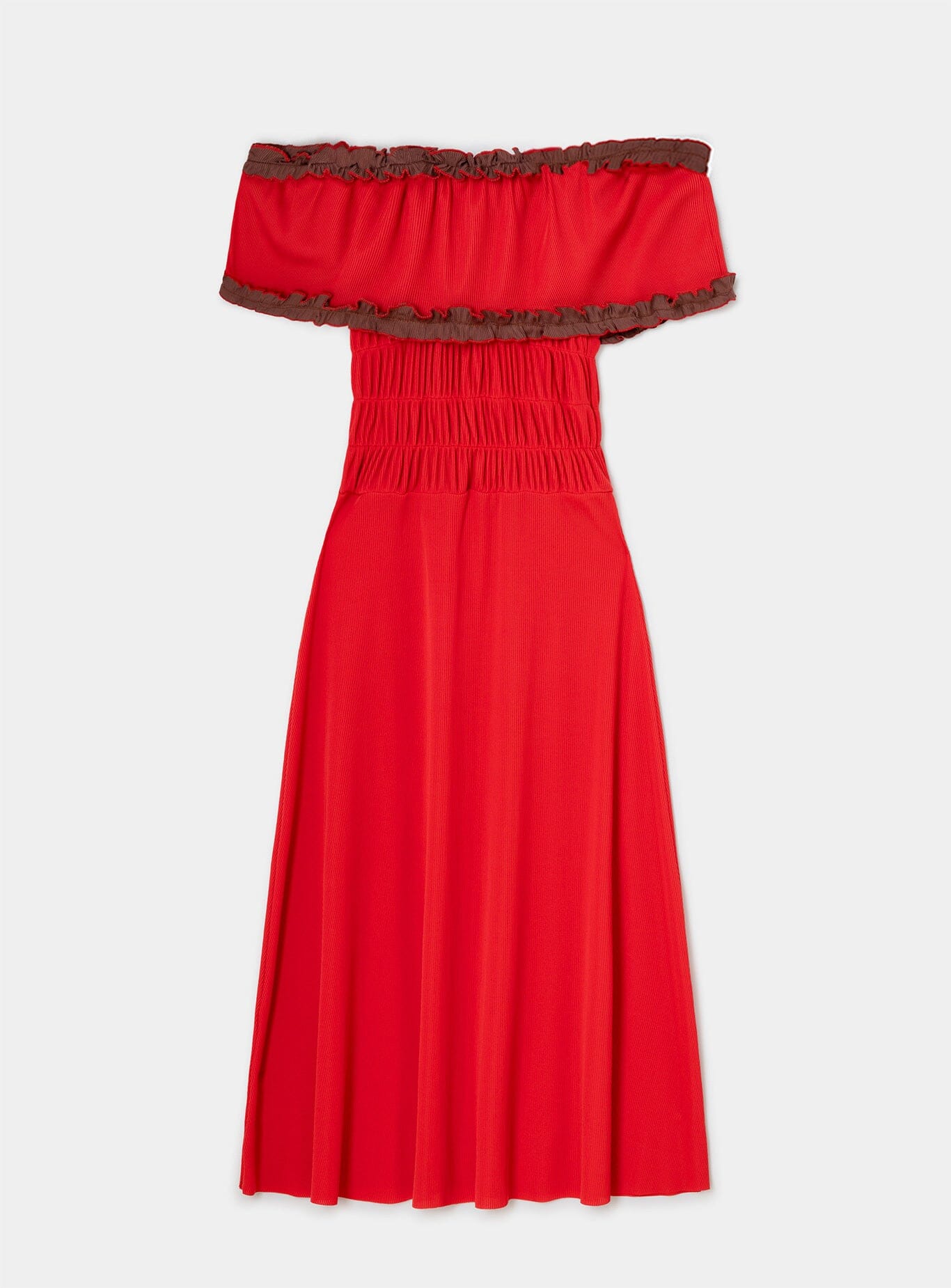 JADE RED JERSEY MIDI DRESS