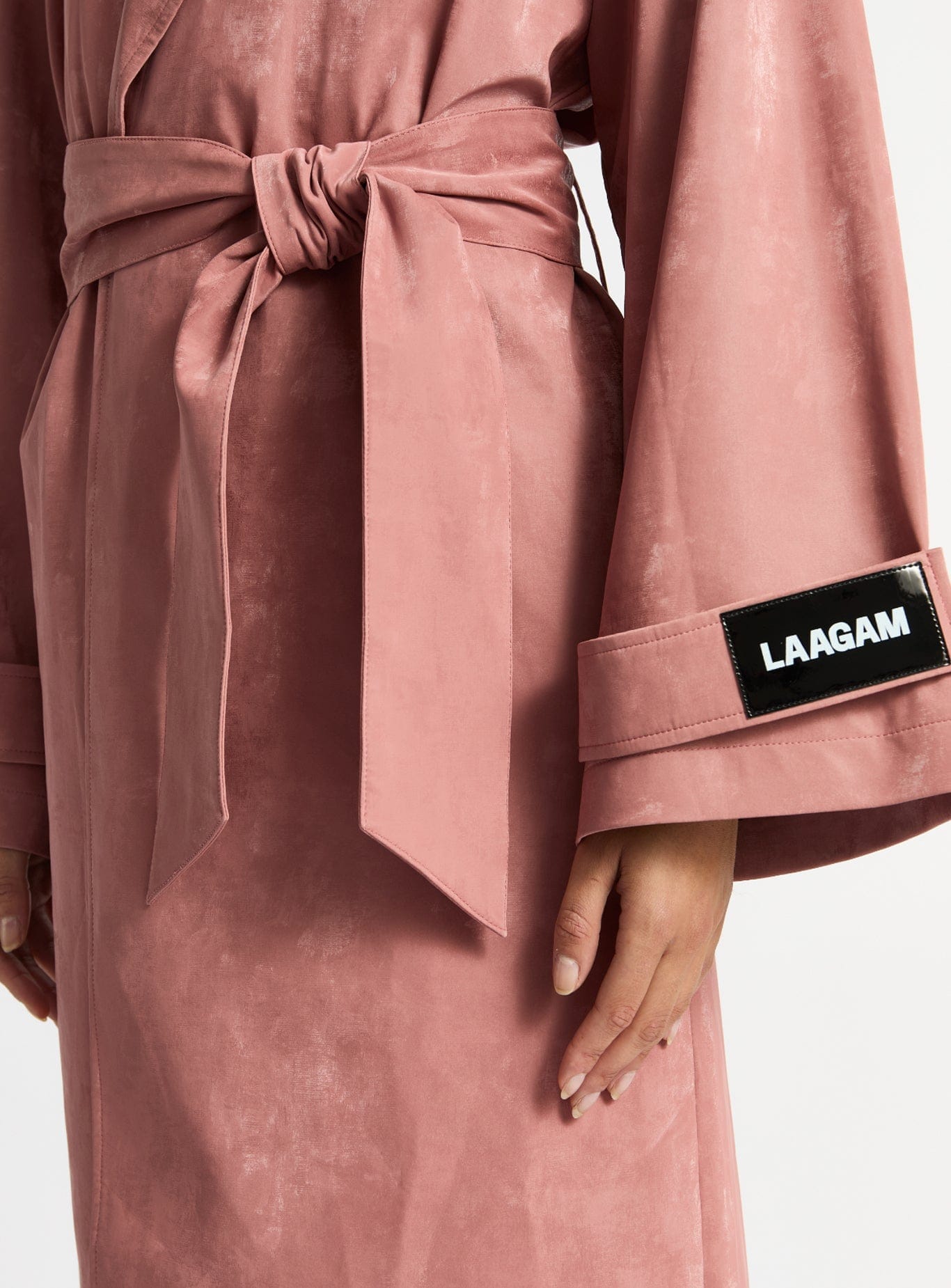 LONDRES PINK TEXTURED TRENCH