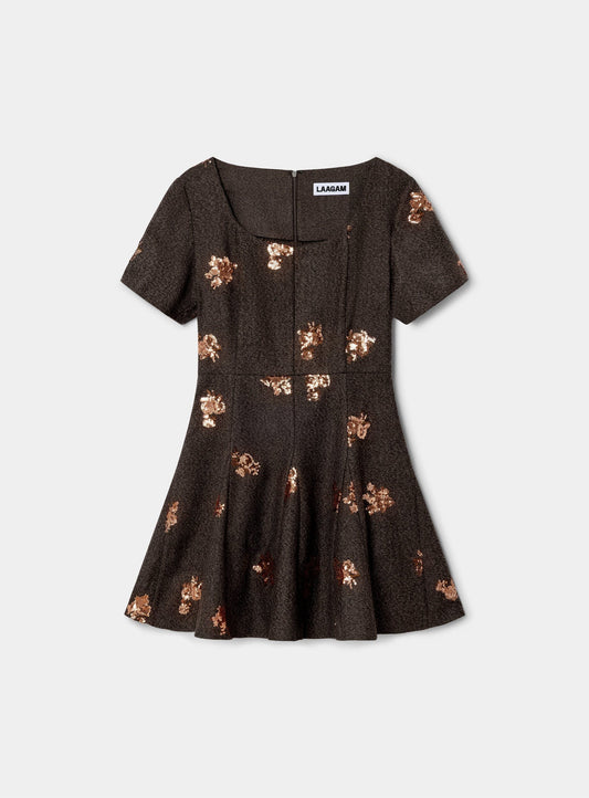 MAELYS BROWN SHORT DRESS