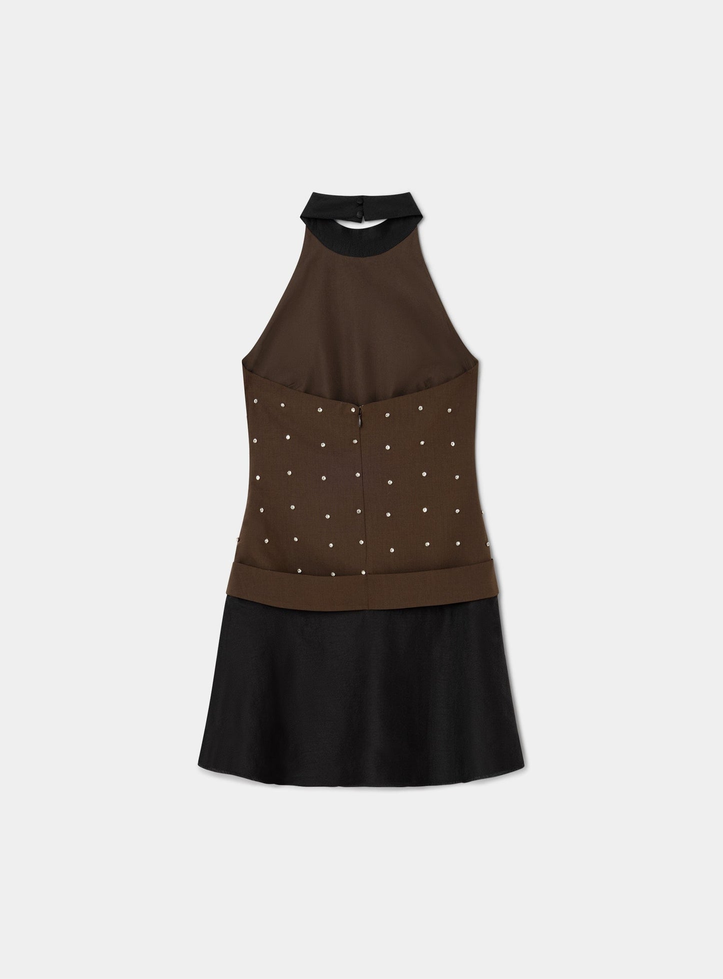 MALEN BROWN SEQUINS SHORT DRESS