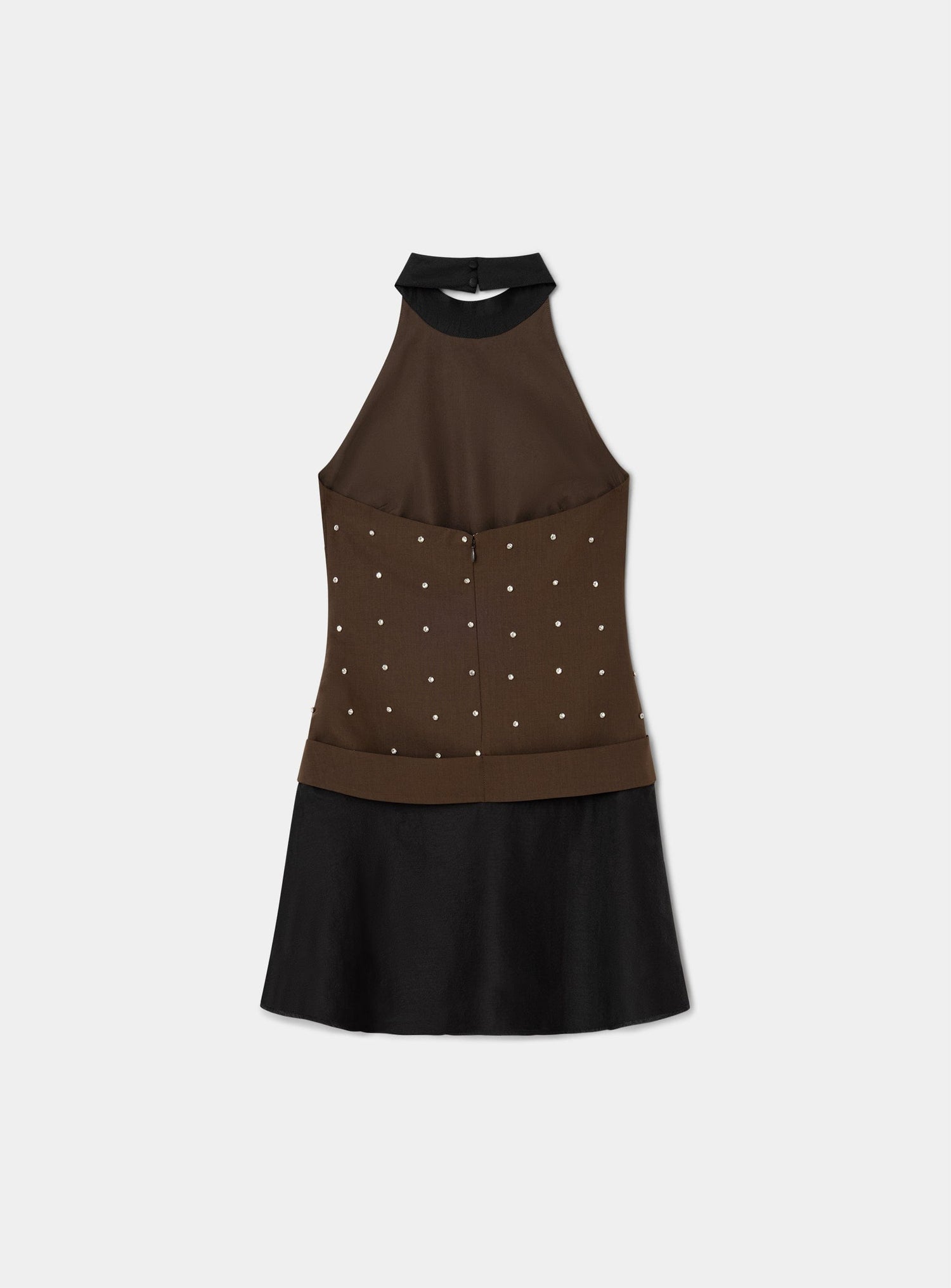 MALEN BROWN SEQUINS SHORT DRESS